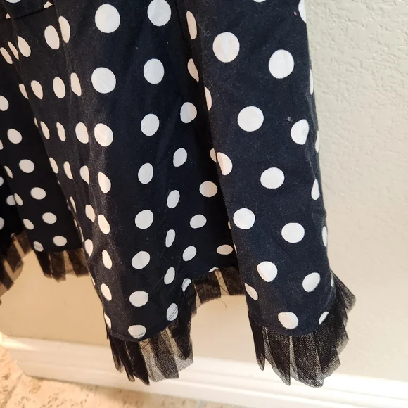 Vintage R&K Polka Dot Ruffle Sleeveless Dress Rockabilly Pinup Retro Size 16W - Picture 5 of 7